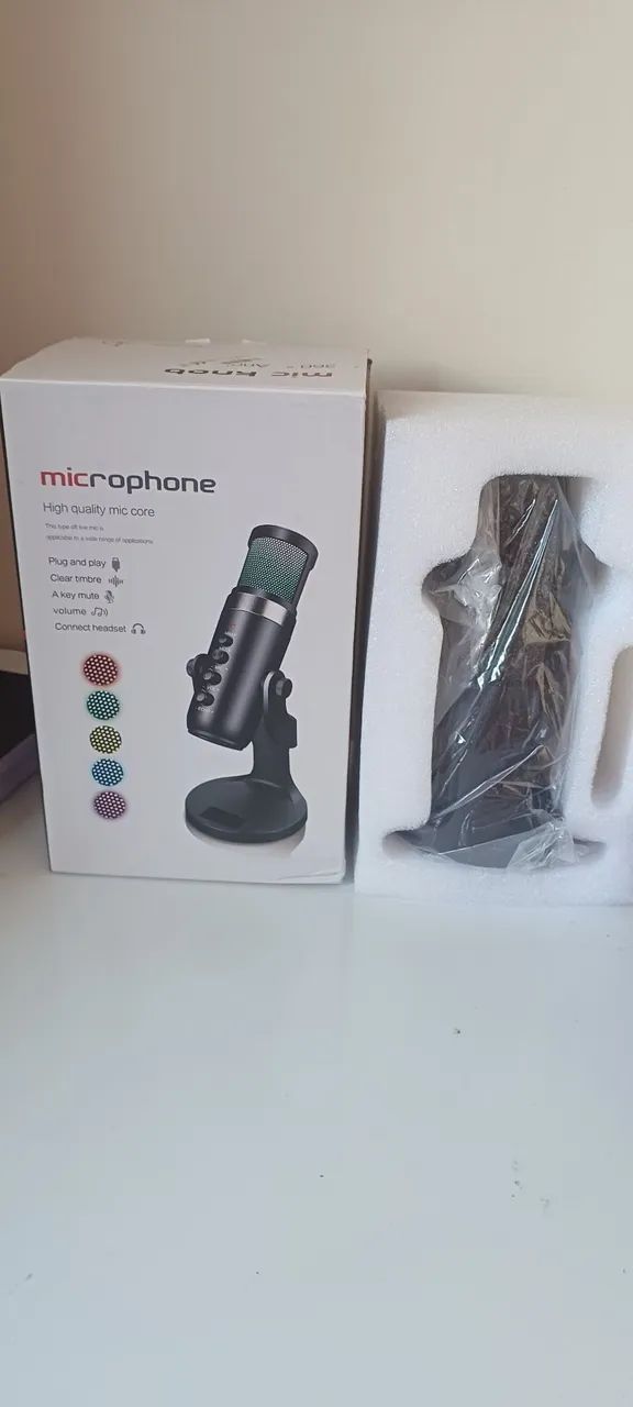Microfone Gamer Profissional com Design Moderno e Iluminação - Foto 5