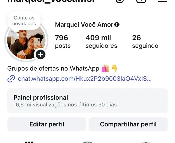 Vendo página do Instagram
