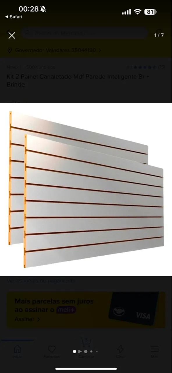 Kit 2 Painel Canaletado MDF Parede Inteligente