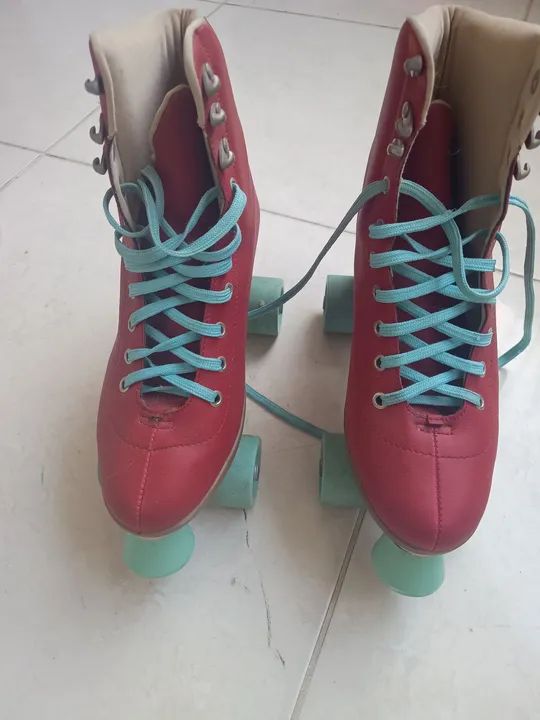 Patins Quad Roller Vintage Vermelho - Foto 5