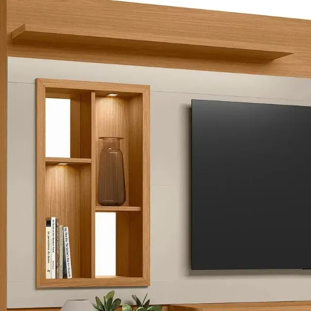 Estante Eldorado para TV até 60 Polegadas Ripado com LED 2 Portas Linea - Foto 2