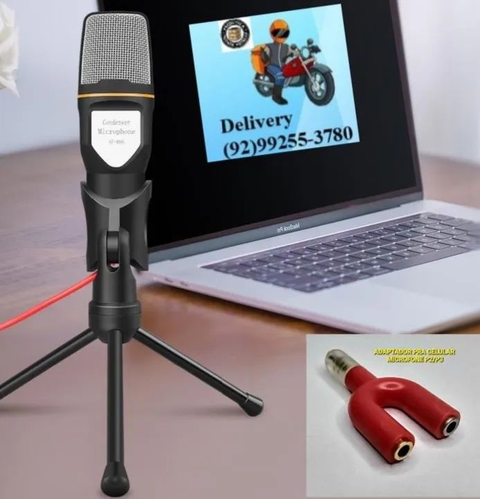 Microfone Condensador Profissional com Tripé + ADAPTADOR  - Foto 4
