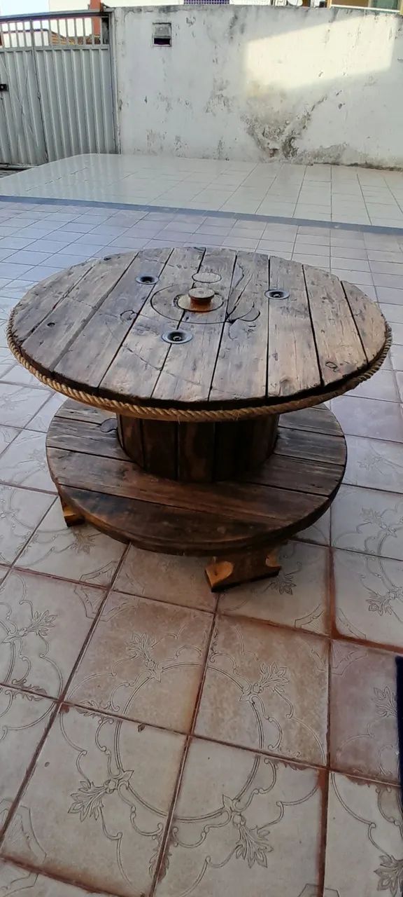 Mesa centro de carretel com compartimento secreto para guardar o que queira . - Foto 3