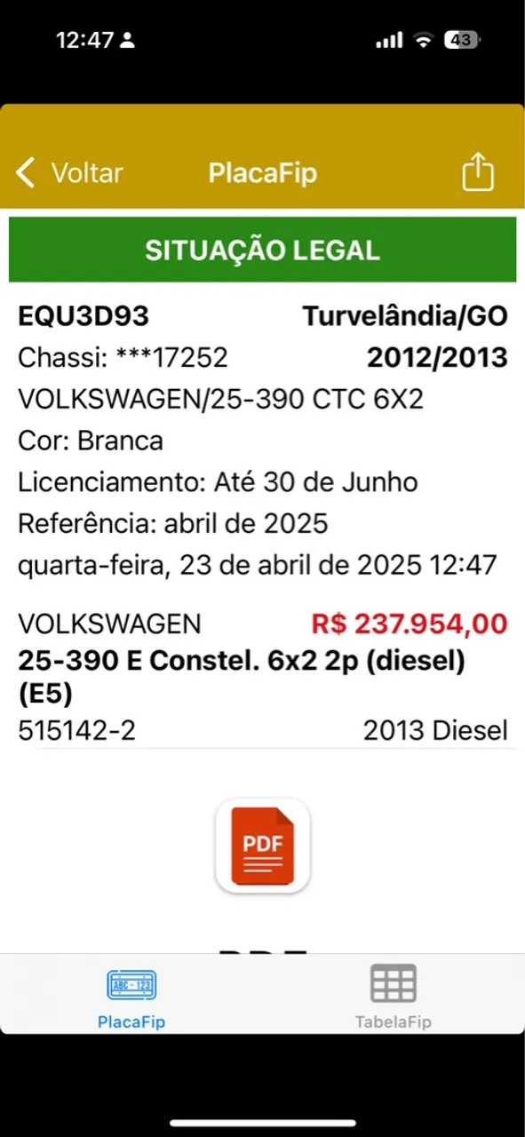 25390 wolkswagem Costelation