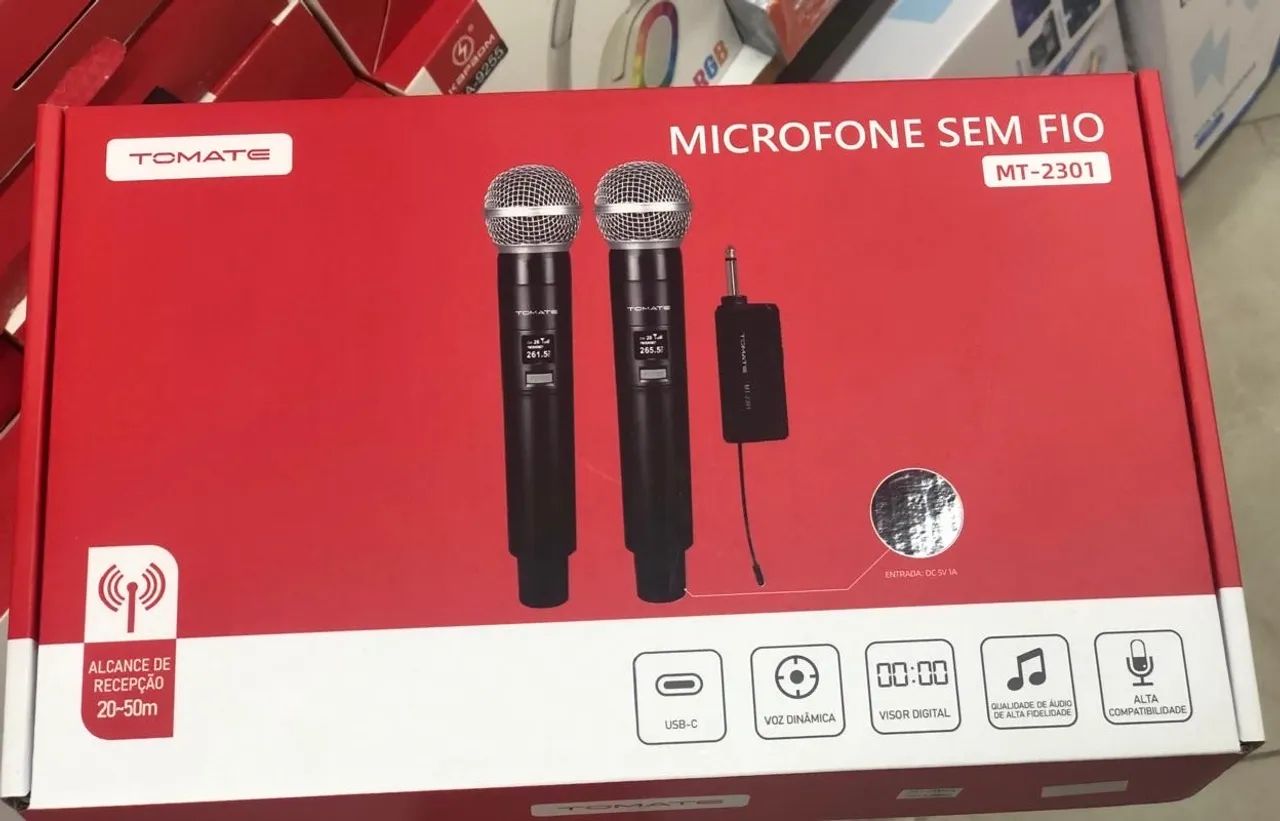 Microfone Sem Fio Tomate MT-2301 - Karaokê e Voz Dinâmica - Foto 4
