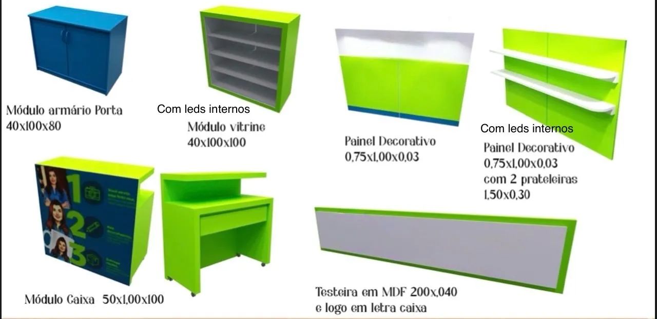 Móveis NOVOS de Loja compacta(armário, prateleiras, balcão) - Foto 2