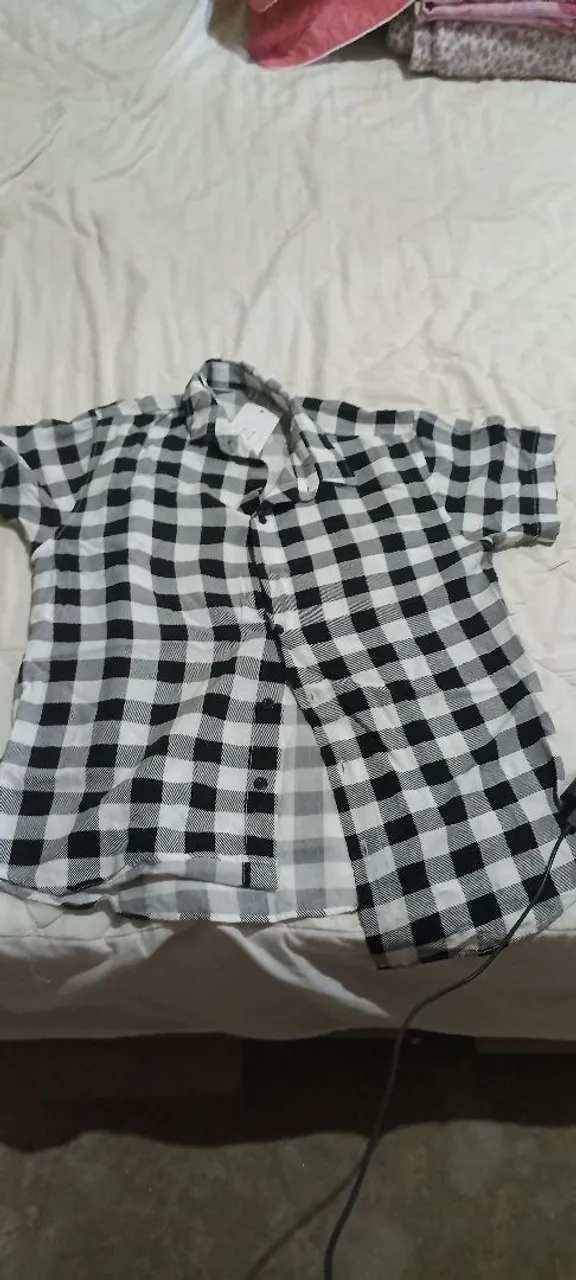 Camisa xadrez manga curta