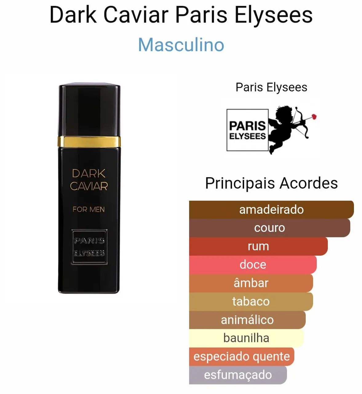 Perfume Dark Caviar para Homens - Paris Elysées - Foto 2