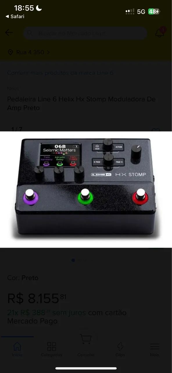 Pedaleira compacta multiefeito Line 6 Hx Stomp - Oddity Color Black - Foto 6