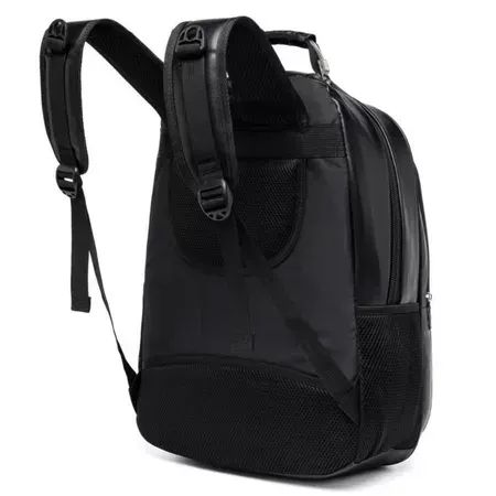 Mochila Escolar Couro Impermeável Resistente Executiva Premium Preta - Foto 5