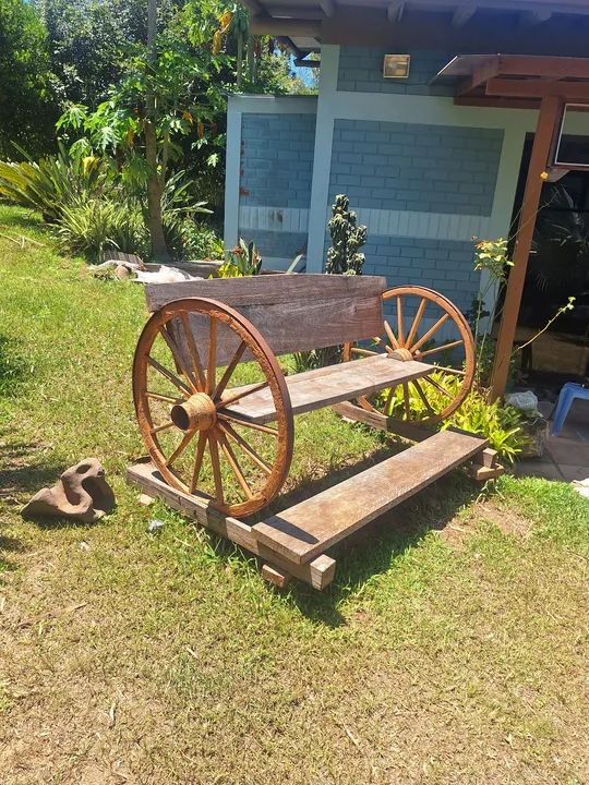 Banco de madeira rústico para jardim - Foto 4