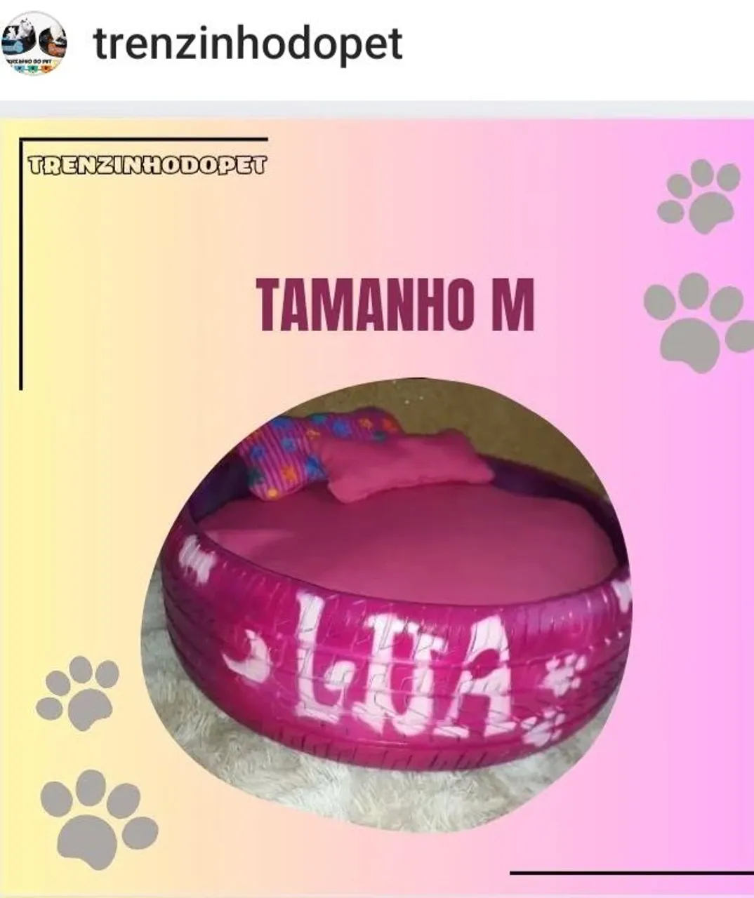 Cama pet tamanho M - Personalizada