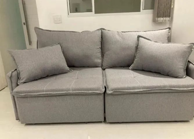 Sofá Retrátil 3 em 1 Suede - Conforto sem Caixa