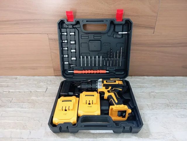 Parafusadeira Furadeira 48V 2 Baterias Com Maleta e Acessórios Completo - Foto 6