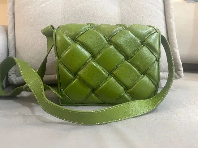 Bolsa Arezzo Verde em Couro Trançado