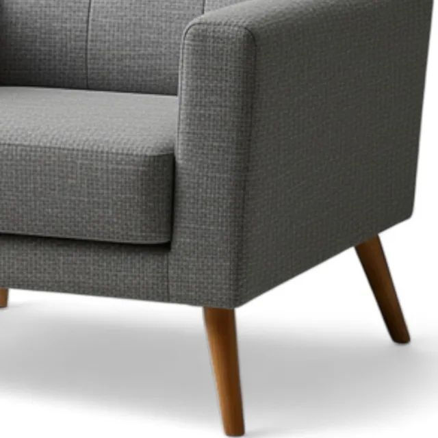 Poltrona Estofada para Sala ? Design Moderno com Pés de Madeira - Foto 4