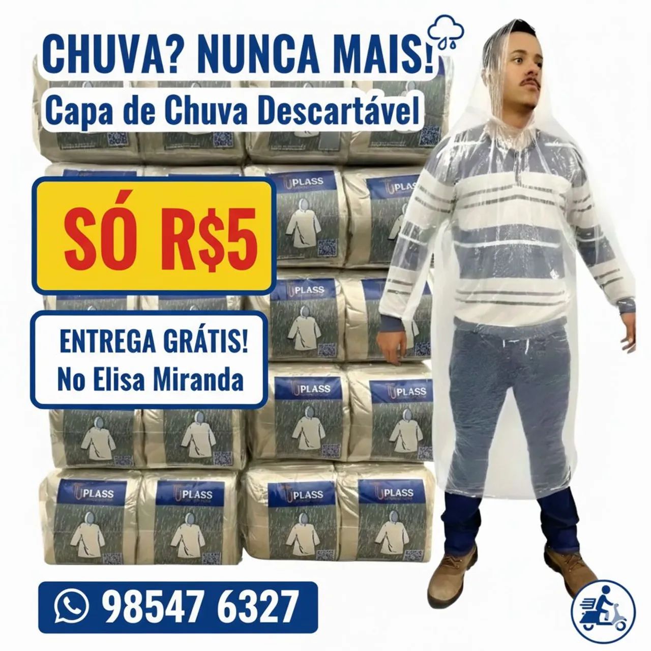 Capa de chuva descartável 