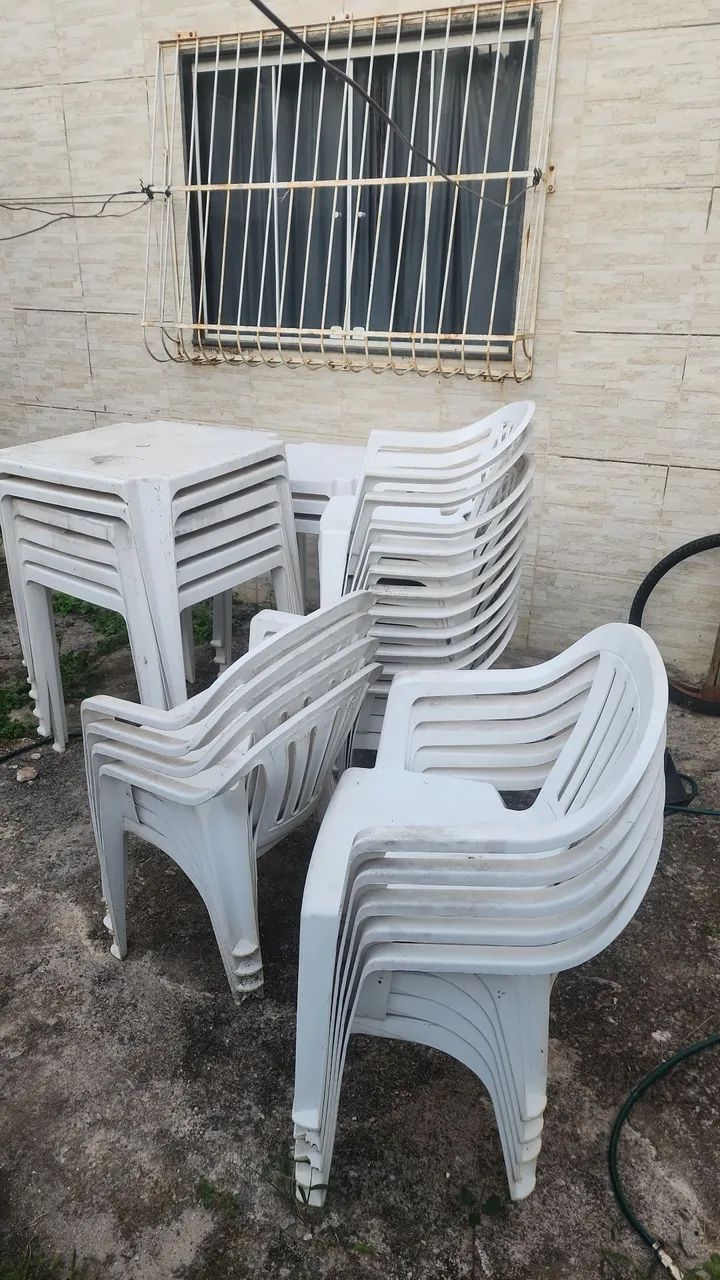 Mesas cadeiras plastico
