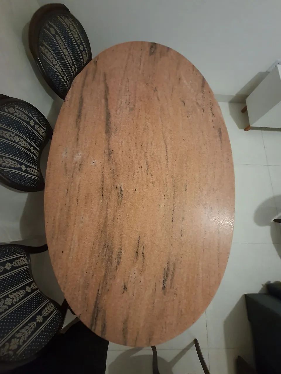 Mesa antiga de jacarandá e mármore rosa - Foto 2