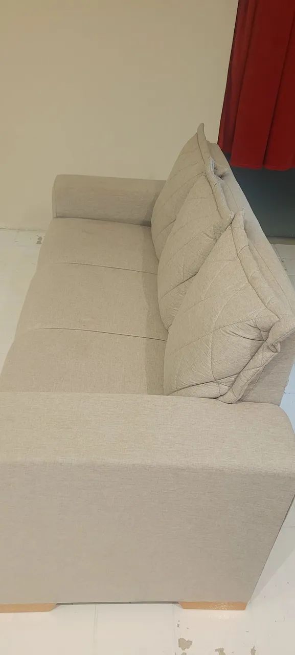 PAINEL DE TV BRANCO + SOFÁ CINZA - Foto 2