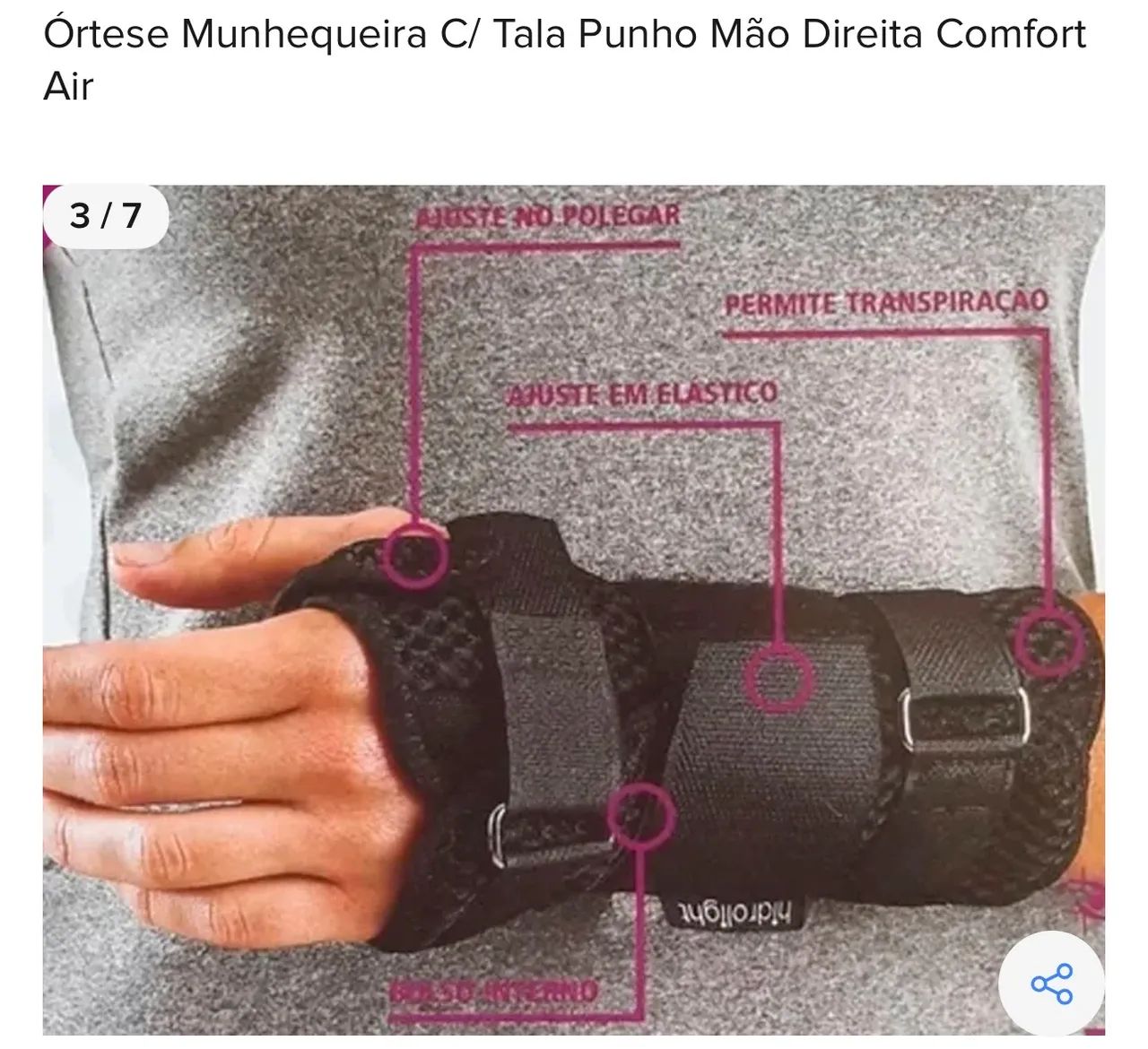 Ortese munhequeira para mão direita. Nunca usada! - Foto 2