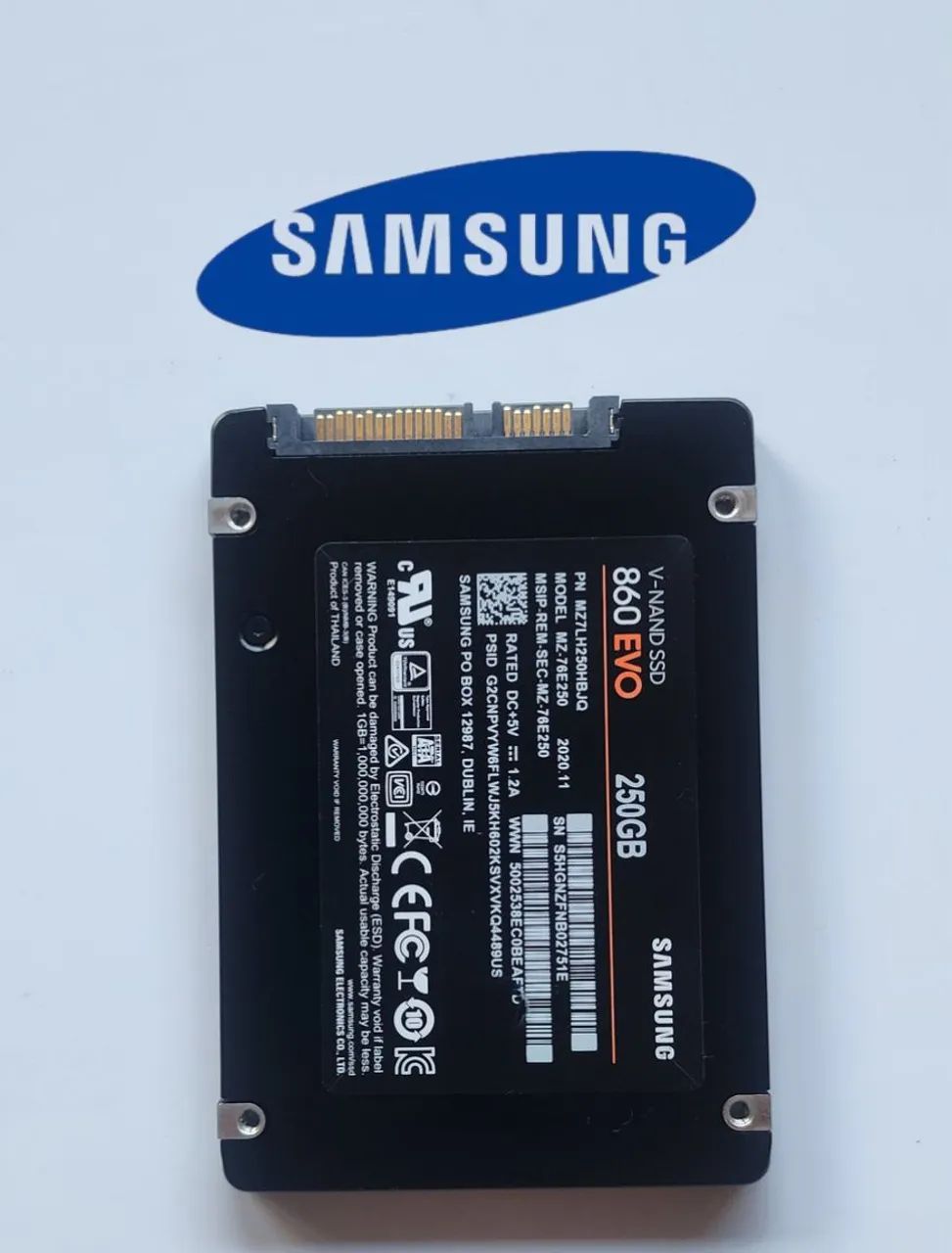 SSD Samsung ORIGINAL 250GB - SATA III Testado no CrystalDiskInfo