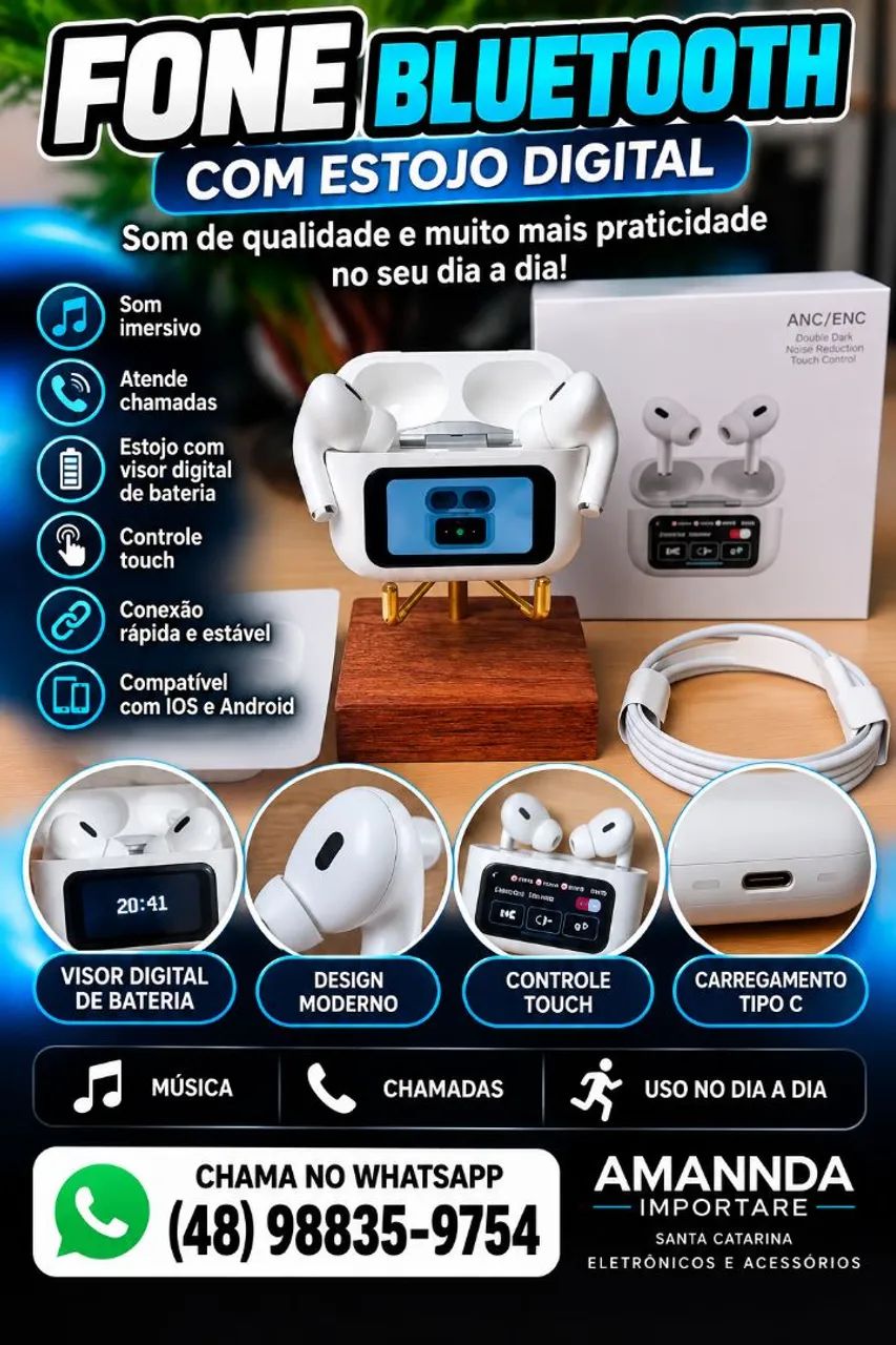 FONE de ouvido bluetooth branco a9