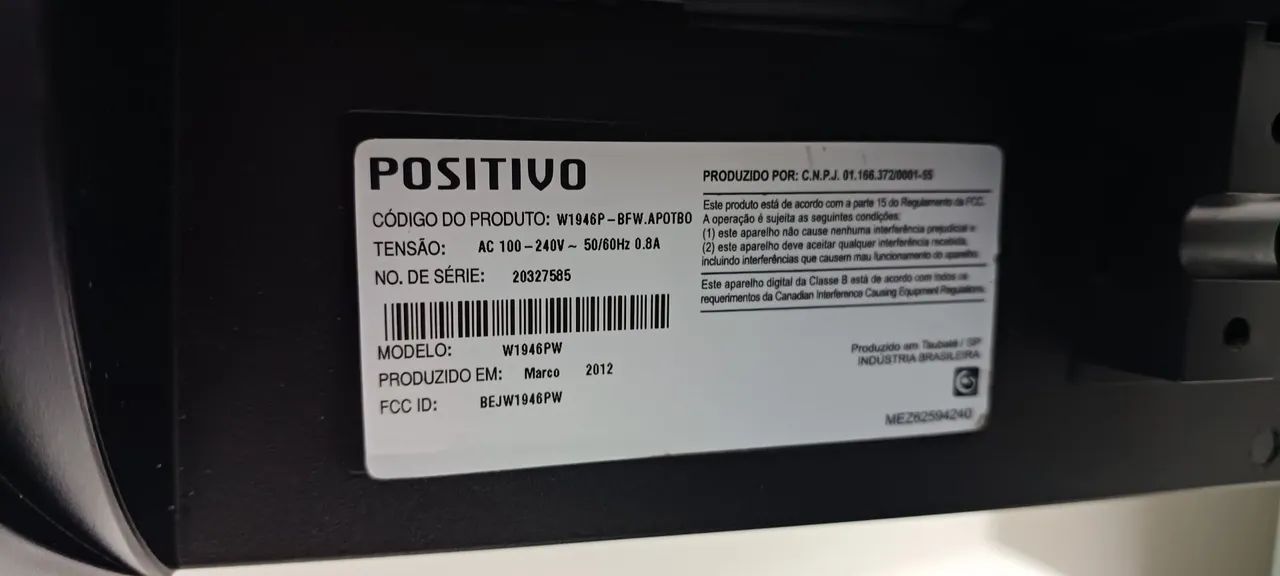 Monitor Positivo 19 polegadas <br>Entradas DVI e VGA<br>Funcionando perfeitamente - Foto 5