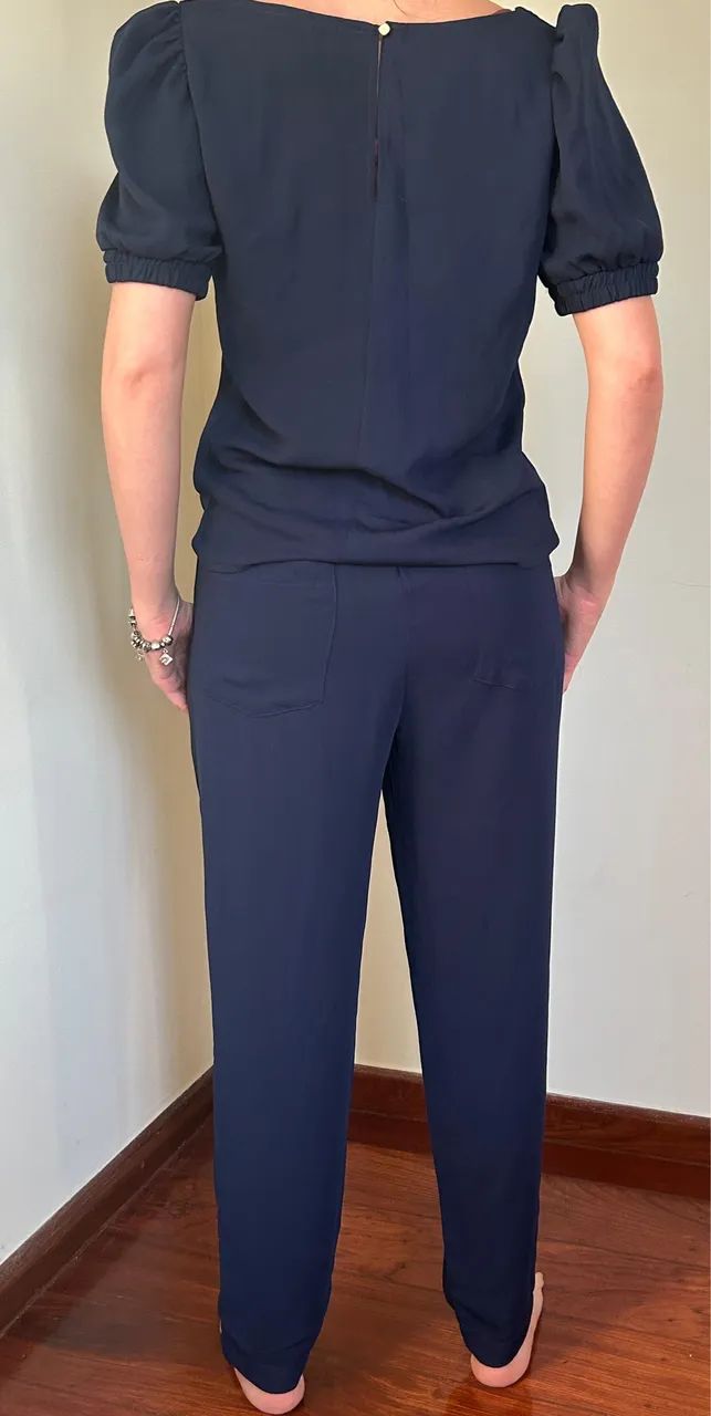 Conjunto calça e blusa azul marinho  - Foto 2