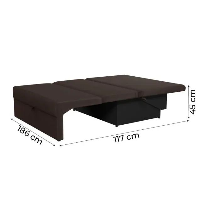 SOFÁ CAMA SEM BRAÇOS MALU MATRIX VELUDO MARROM - COMPRE HOJE E RECEBA AMANHÃ - Foto 5