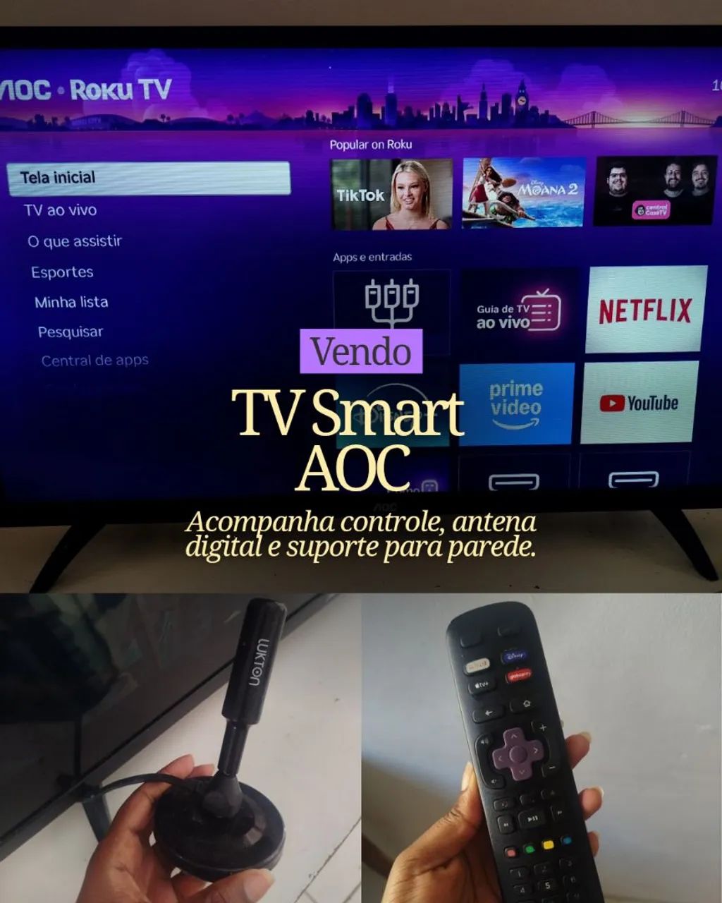 Tv Smart AOC Roku 