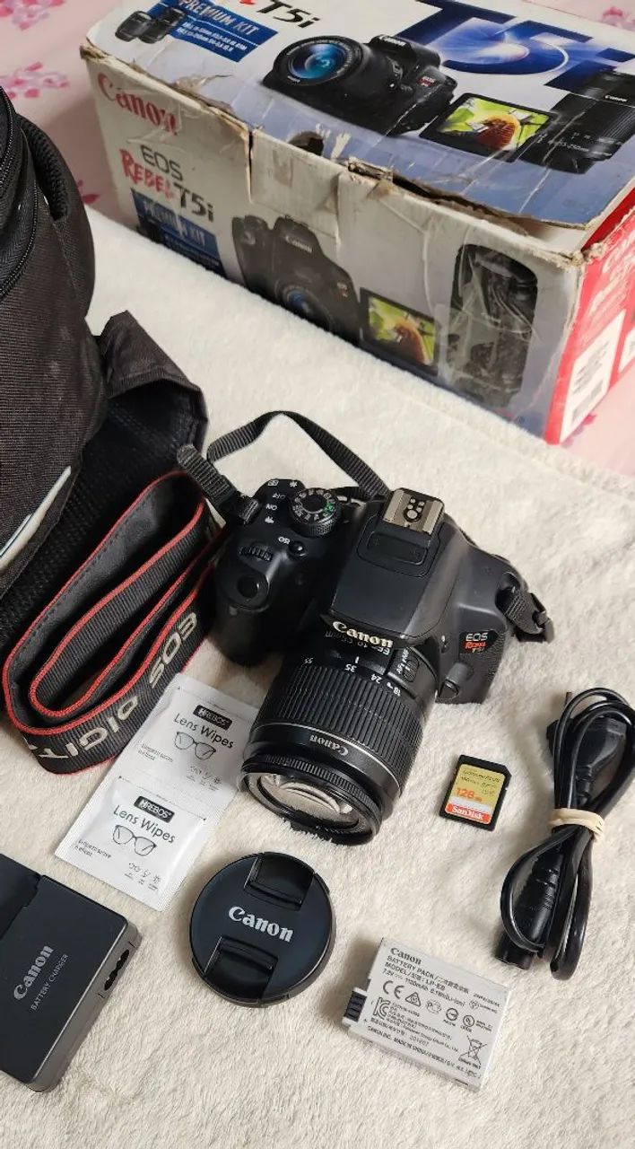 Canon T5i com lente 18-55mm + Cartão 128Gb + Mochila fotográfica - Foto 6