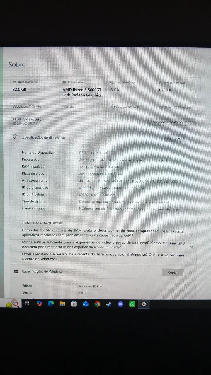 PC GAMER COMPLETO | Ryzen 5 5600GT | 32GB DDR4 | 1TB SSD NVME | RX 7600 GAMING OC 8GB - Foto 3