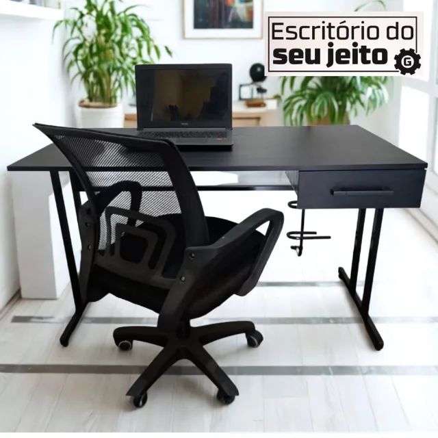 Escrivaninha Nova com Gaveta 1,20M Mesa Reforçada Multiuso Escritório Computador Notebook