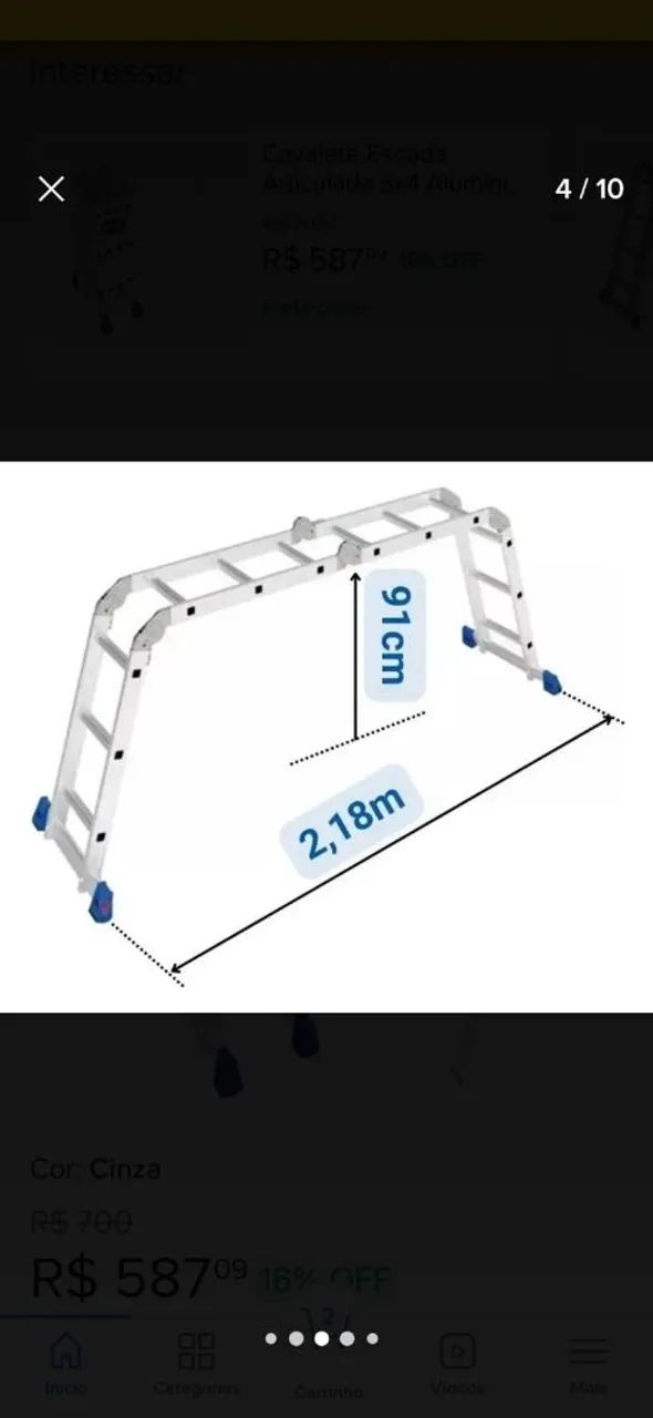 Escada 4x3 Multifuncional Mor - Foto 5