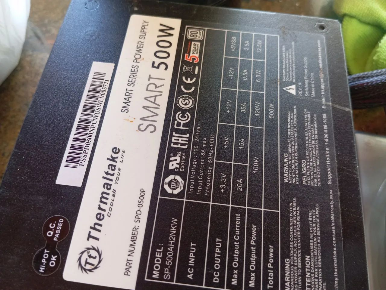 Fonte PC Thermaltake Smart 500w