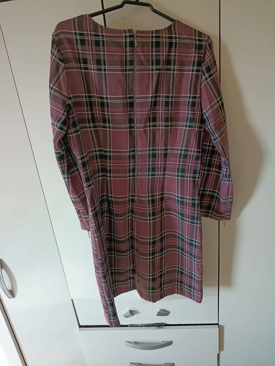 Vestido Xadrez Blessed - Tam G Rosé  - Foto 3
