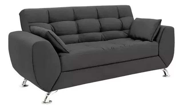 Sofá 2 Lugares Larissa Suede Cinza - Modern - Foto 5