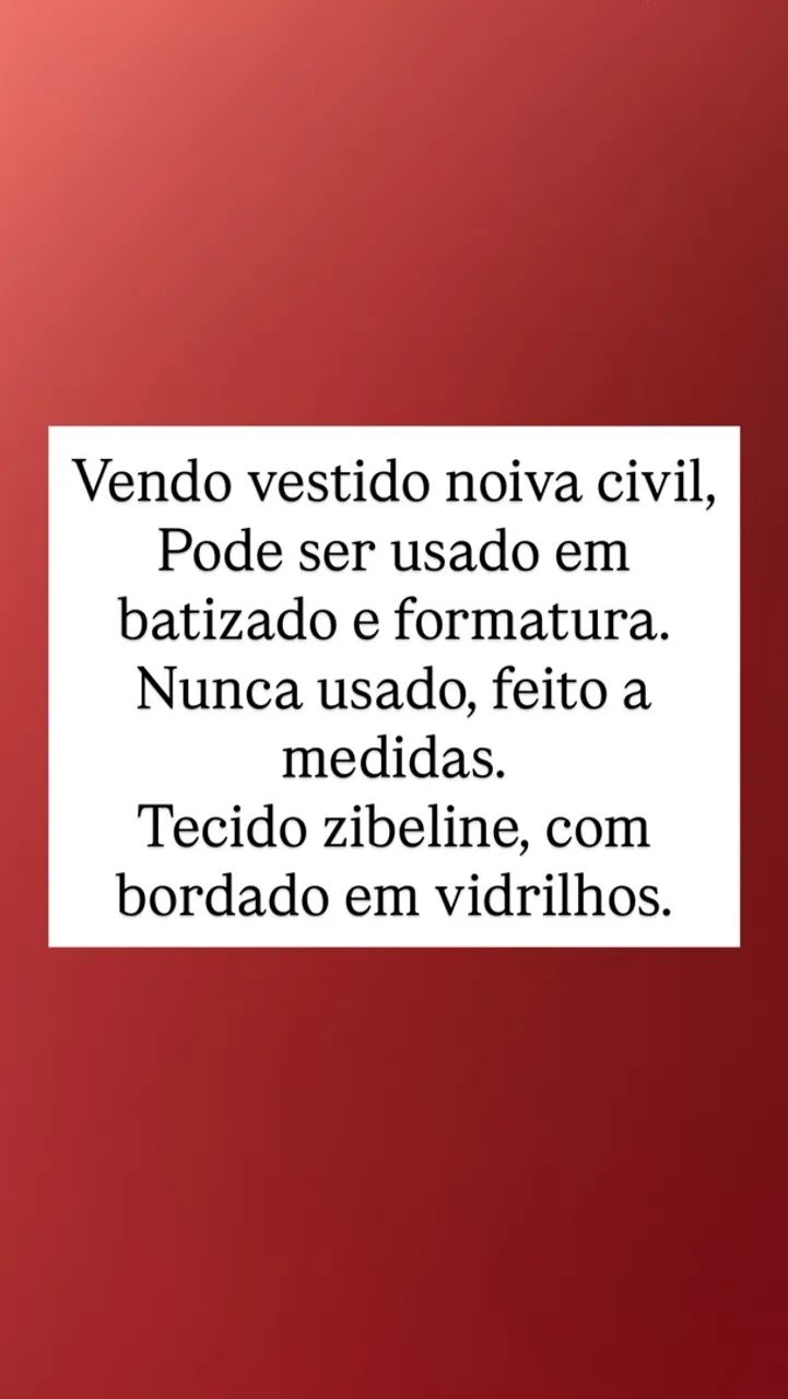 Vestido noiva, batizado ou formatura 