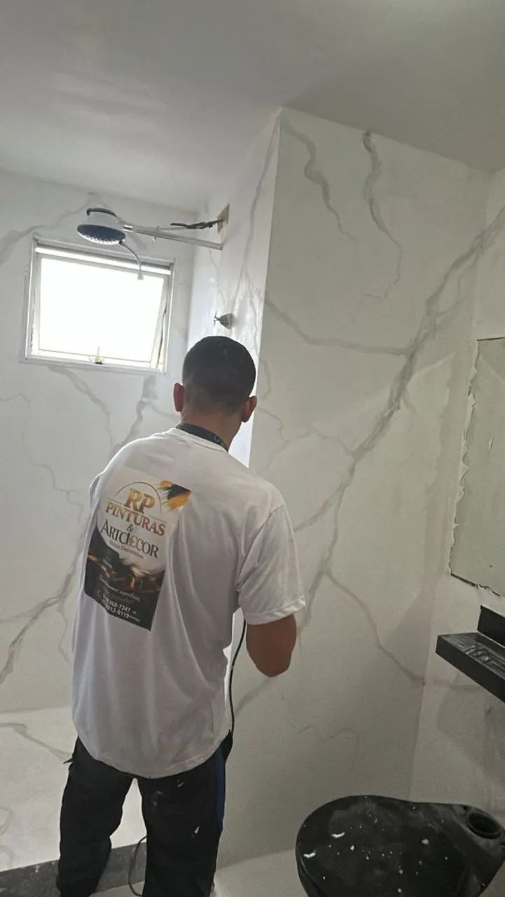 ? EFEITO MÁRMORE - ESCADAS, PAREDES E BANHEIROS ? - Foto 3