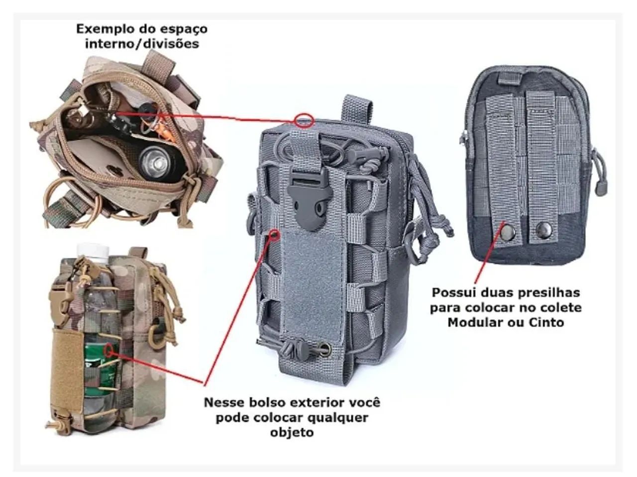 BOLSO TÁTICO FAST COM COMPARTIMENTE EXTERNO - Foto 3