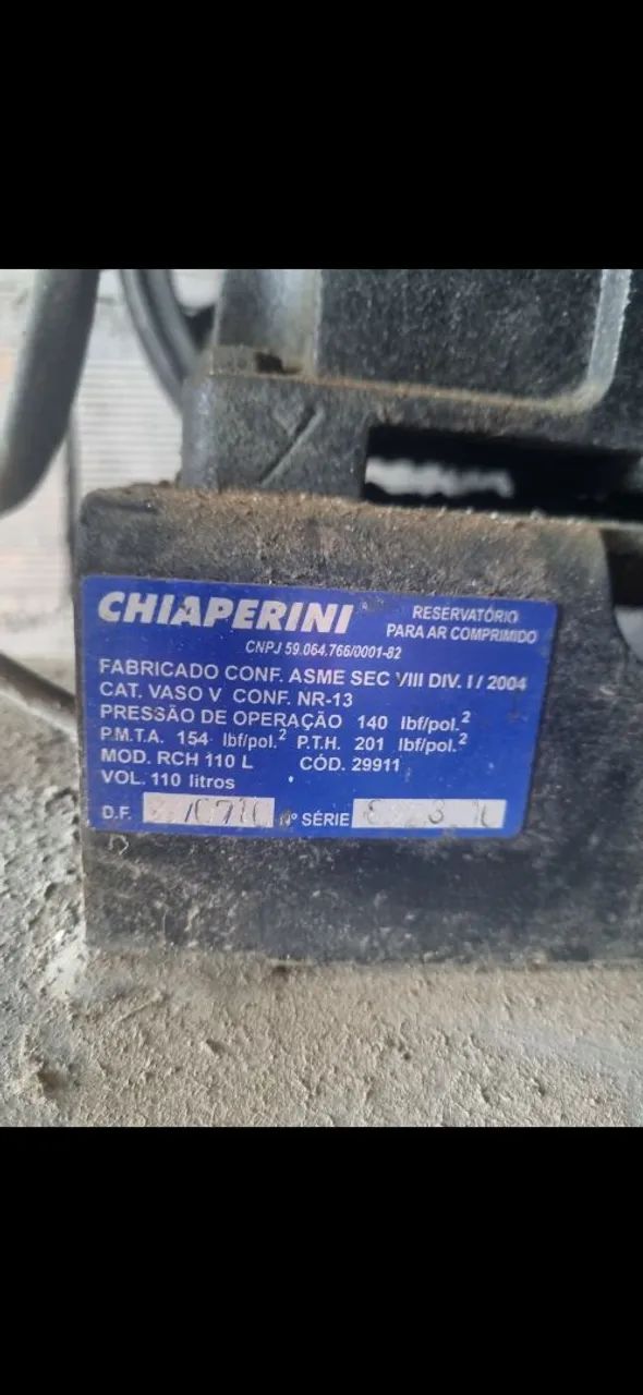 COMPRESSOR CHAPERINI 140/110L PROFISSIONAL  - Foto 5
