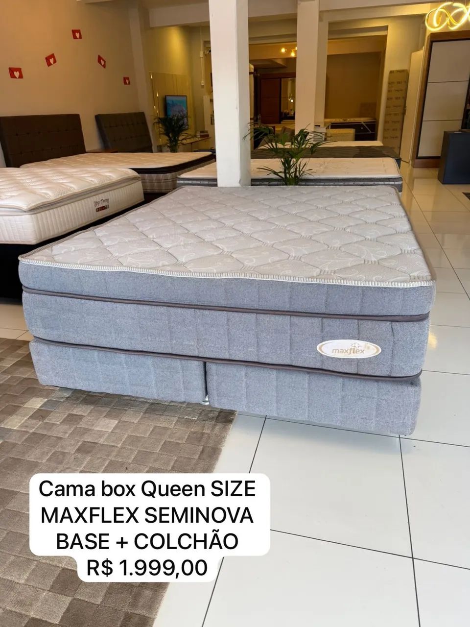 Cama box QUEEN SIZE MAXFLEX SEMINOVA TOP - ENTREGO 