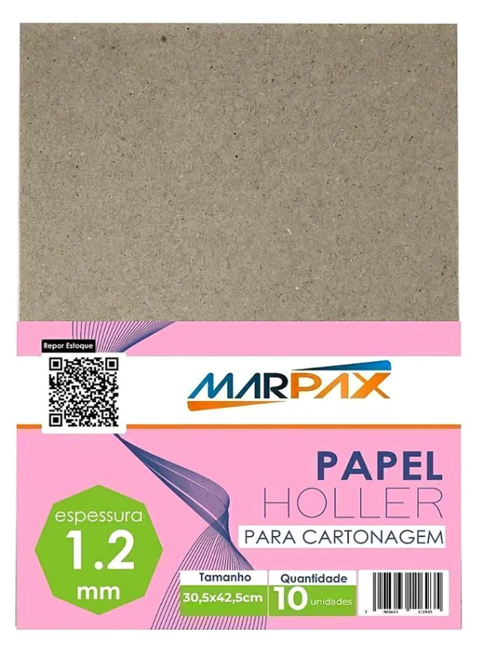 PAPEL HOLLER PARA CARTONAGEM 1,2 MM A3 30,5 X 42,5 CM 10 UNIDADES MARPAX - Foto 2