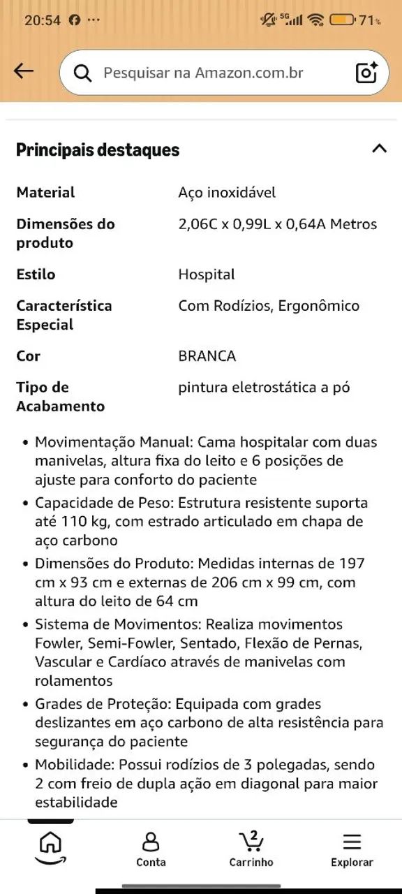 Cama hospitalar  - Foto 3