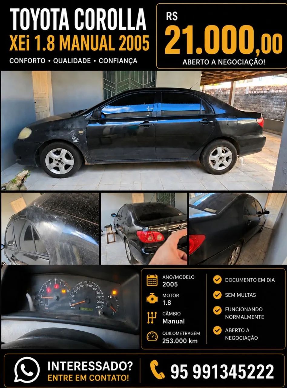 Toyota Corolla XEI 1.8/1.8 Flex 16V Mec. 2005