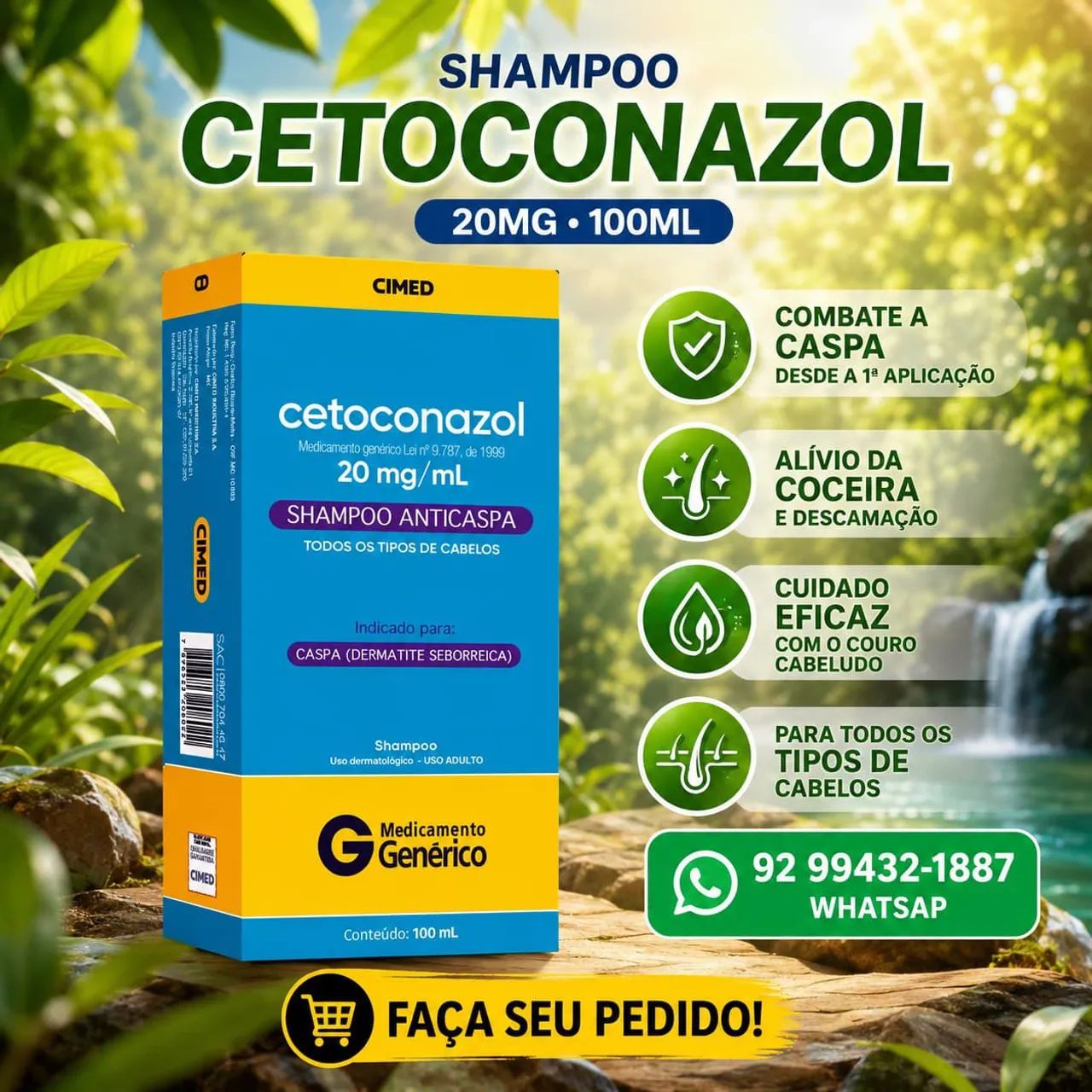 SHAMPOO CETOCONAZOL 100ML ANTE CASPA 