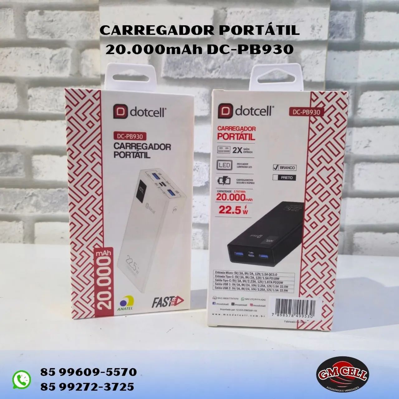 Carregador Portátil 20.000mAh dotcell