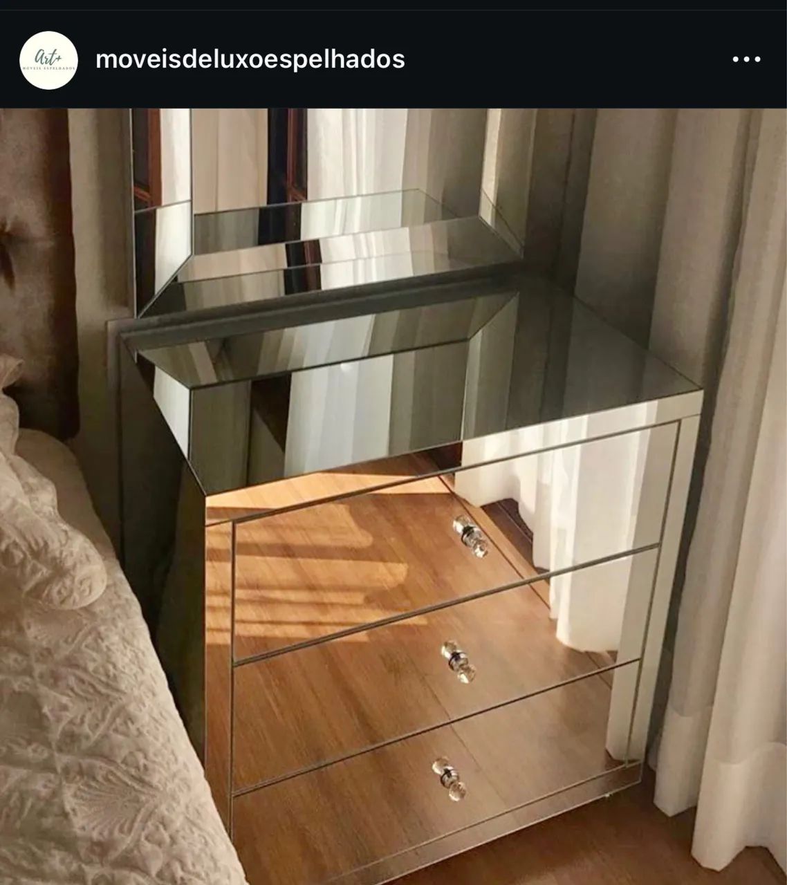 mesa de cabeceira espelhada - também fabricamos sob medida