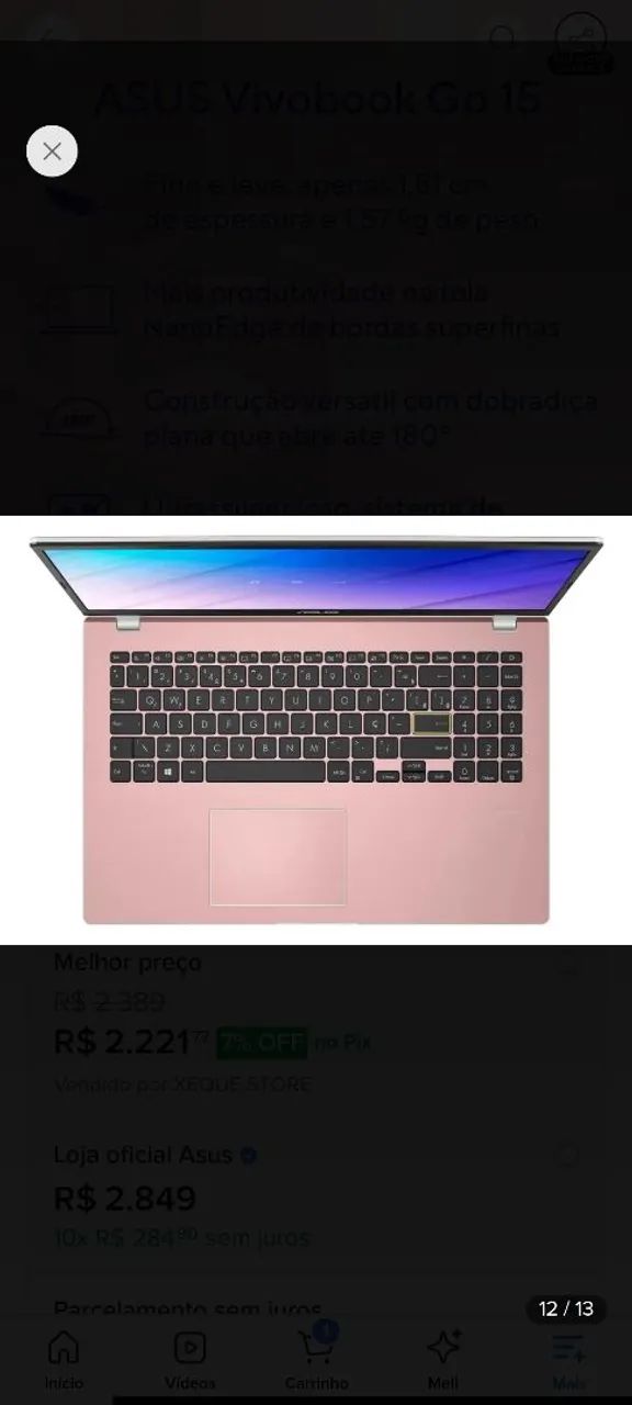 Notebook semi novo Asus  - Foto 4